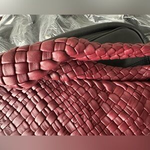 Woven Red Leather Bag
